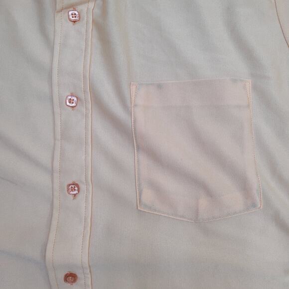 Vintage 70s Disco Shiny Button Shirt Medium 20x28 Faded - Picture 9 of 11